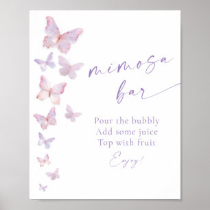 Schmetterling-Junggesellinnenabschied Mimosa-Bar Poster