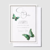Schmetterling Juwel Smaragdgrün Silber Save the Da Pergament Einladungen (Versetzt)