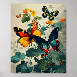 Schmetterling Kaleidoskop: Vintag Poster