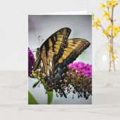 Schmetterling, Karte (Gelbe Blume)