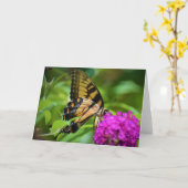 Schmetterling, Karte (Gelbe Blume)