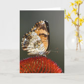 Schmetterling, Karte (Gelbe Blume)