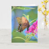 Schmetterling, Karte (Gelbe Blume)