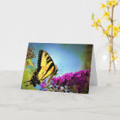 Schmetterling, Karte (Gelbe Blume)