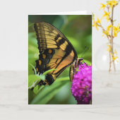 Schmetterling, Karte (Gelbe Blume)