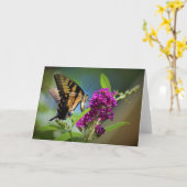 Schmetterling, Karte (Gelbe Blume)