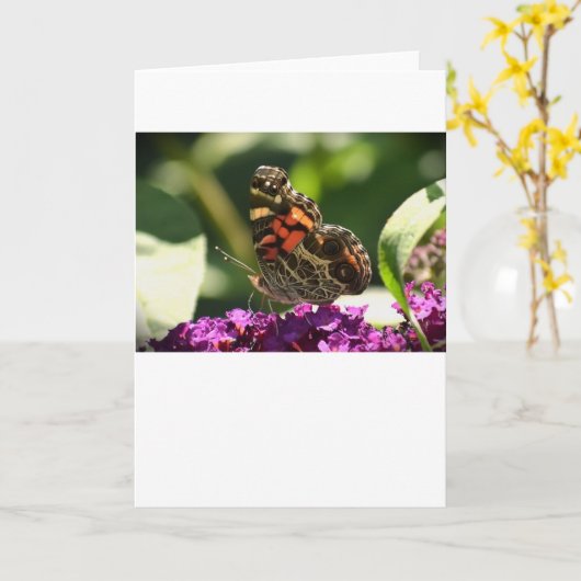 Schmetterling, Karte (Gelbe Blume)