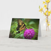 Schmetterling, Karte (Gelbe Blume)