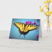 Schmetterling, Karte (Gelbe Blume)