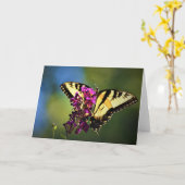 Schmetterling, Karte (Gelbe Blume)