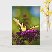 Schmetterling, Karte (Gelbe Blume)