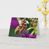 Schmetterling, Karte (Gelbe Blume)