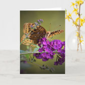 Schmetterling, Karte (Gelbe Blume)