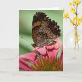 Schmetterling, Karte (Gelbe Blume)