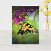 Schmetterling, Karte (Gelbe Blume)