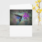 Schmetterling, Karte (Gelbe Blume)