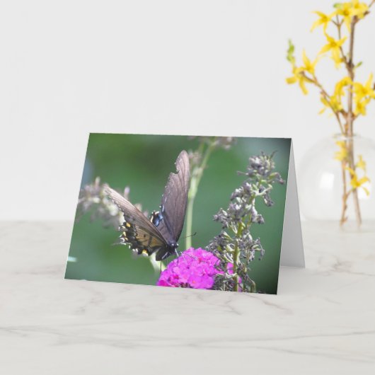 Schmetterling, Karte (Gelbe Blume)