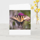 Schmetterling, Karte (Gelbe Blume)