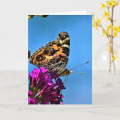 Schmetterling, Karte (Gelbe Blume)