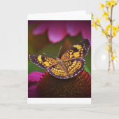 Schmetterling, Karte (Gelbe Blume)