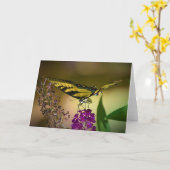 Schmetterling, Karte (Gelbe Blume)