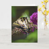 Schmetterling, Karte (Gelbe Blume)
