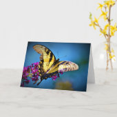 Schmetterling, Karte (Gelbe Blume)