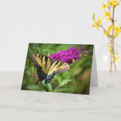 Schmetterling, Karte (Gelbe Blume)