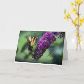 Schmetterling, Karte (Gelbe Blume)