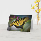 Schmetterling, Karte (Gelbe Blume)