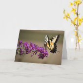 Schmetterling, Karte (Gelbe Blume)