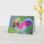 Schmetterling, Karte (Gelbe Blume)