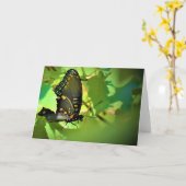 Schmetterling, Karte (Gelbe Blume)