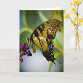 Schmetterling, Karte (Gelbe Blume)