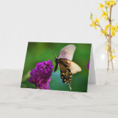 Schmetterling, Karte (Gelbe Blume)