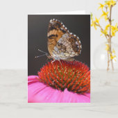 Schmetterling, Karte (Gelbe Blume)