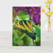 Schmetterling, Karte (Gelbe Blume)