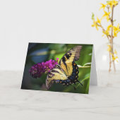 Schmetterling, Karte (Gelbe Blume)