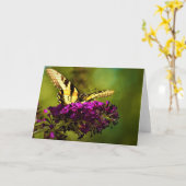 Schmetterling, Karte (Gelbe Blume)