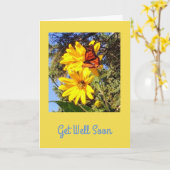 Schmetterling Karte (Gelbe Blume)