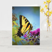 Schmetterling, Karte (Gelbe Blume)