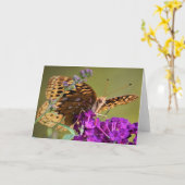 Schmetterling, Karte (Gelbe Blume)