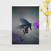 Schmetterling, Karte (Gelbe Blume)