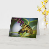 Schmetterling, Karte (Gelbe Blume)