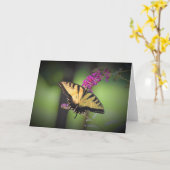 Schmetterling, Karte (Gelbe Blume)