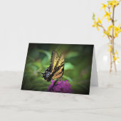 Schmetterling, Karte (Gelbe Blume)