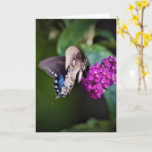 Schmetterling, Karte (Gelbe Blume)