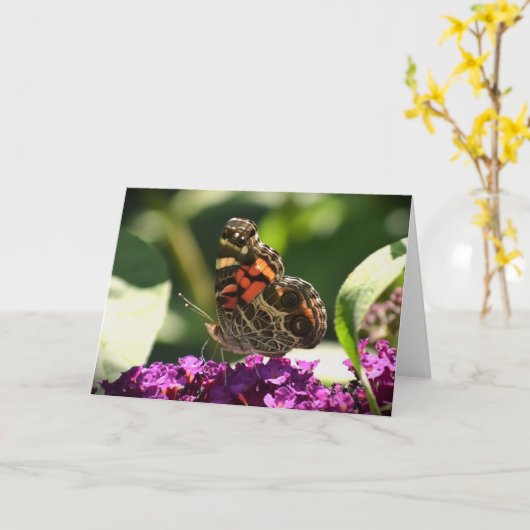 Schmetterling, Karte (Gelbe Blume)