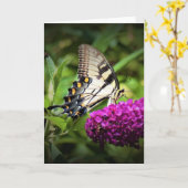 Schmetterling, Karte (Gelbe Blume)