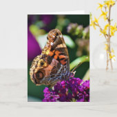 Schmetterling, Karte (Gelbe Blume)